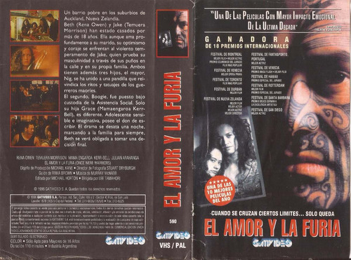 El Amor Y La Furia Vhs Once Were Warriors Rena Owen