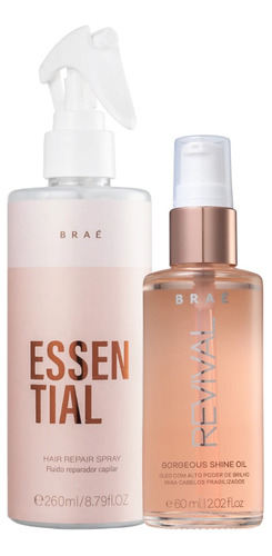 Kit Essencital Braé 260ml + Óleo Revival Gorgeous 60ml + Bri