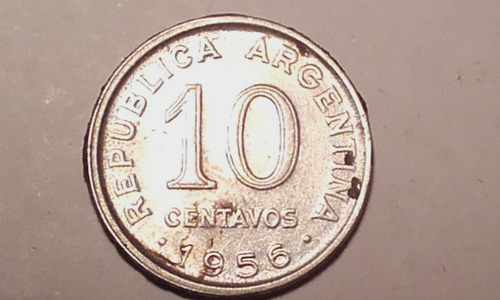 Variante - 10 Centavos 1956 - Girada 45º