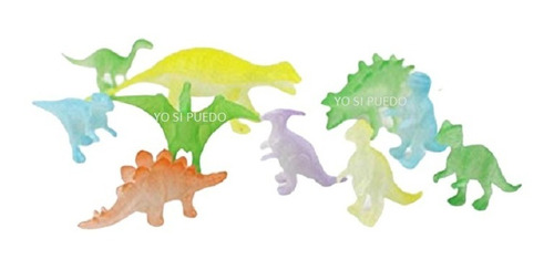 12 Dinosaurios Fluorescentes Brillan Oscuridad Mesa Lumínica