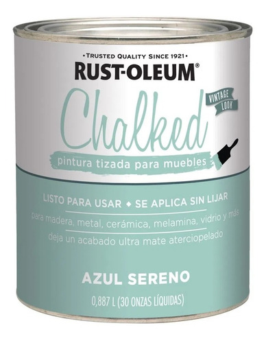 Pintura Chalked Rust Oleum 0,96 L - Acabado Tiza Super Mate.