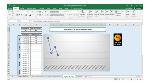 Excel Plan De Alimentación Nutricional