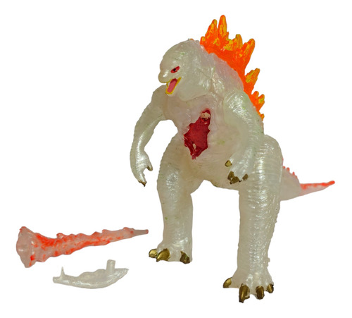 Figura Juguete Monstruo Godzilla Blanco/naranja Con Luz