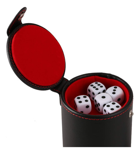 Gwhole Juego De Dados De Cuero Con Tapa Y Bandeja