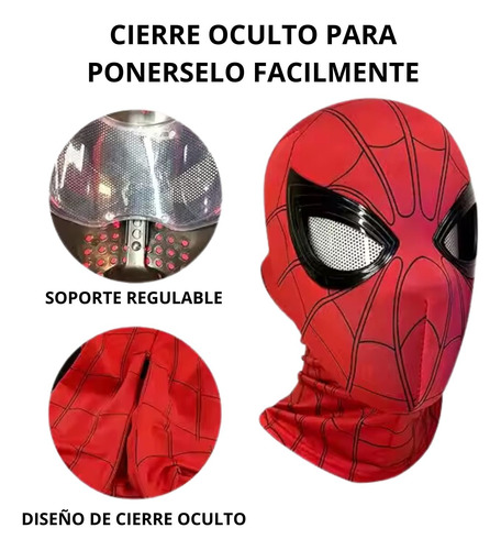 Mascara Con Luces De Spiderman Con Movimiento De Ojos