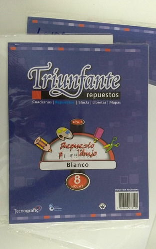 Imagen 1 de 7 de Repuestos Triunfante 8 Hojas Canson Dibujo X25 Uni Tamaño N3