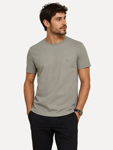 Camiseta Dudalina Masculina Regular Malha Favor Cinza Médio Cinza Médio L/g