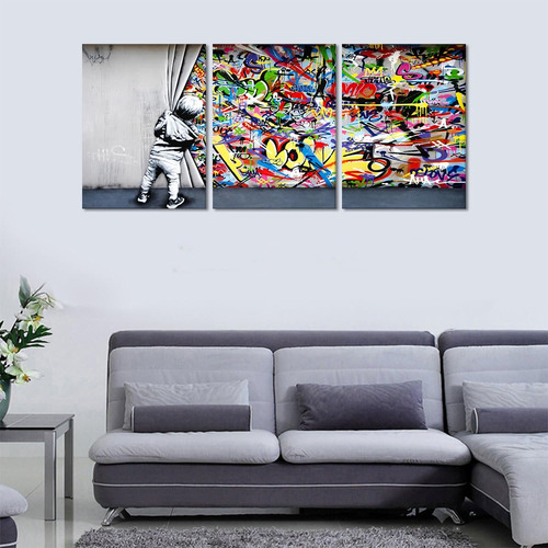 Cuadro En Lienzo Mamago Classic Street Art Banksy Graffiti 1