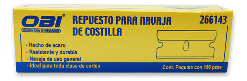 Repuesto Navaja De Costilla 100 Pz 4x1.9cm