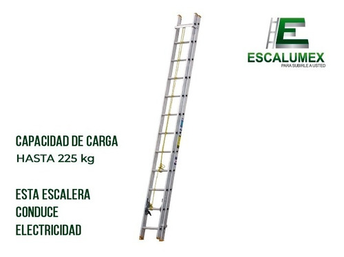 Escalera Colisa 24 Escalones Aluminio Escalumex, Mexicana 
