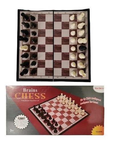 Juego Tablero Ajedres Estrategia Mental Blanco Negro Magneti