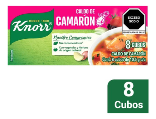 4 Pzas Caldo De Camarón Knorr 8 Cubos 10.5 G C/u