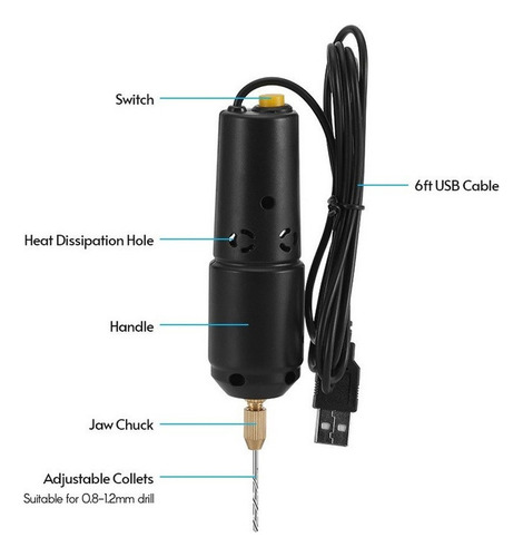 Kit De Mini Taladro Eléctrico De Resina .