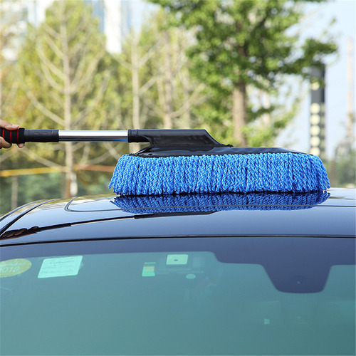 Mopa Retráctil Gris Para Auto Con Borde Rojo