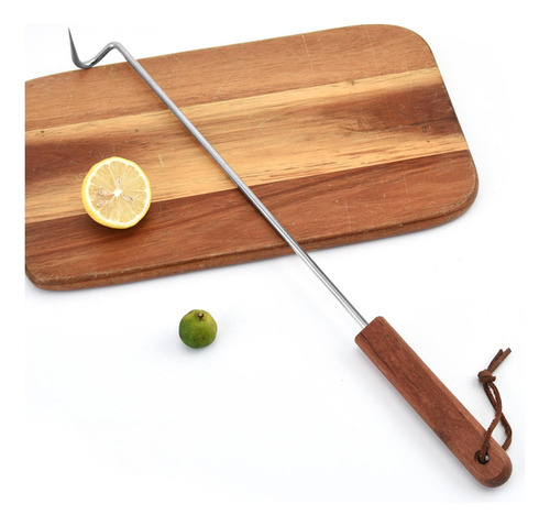 Gancho Meat Turner Para Churrasco, Gancho 44cmx3.7cm