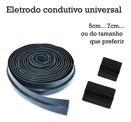 Imagem 2 de 5 de Eletrodo Silicone Flexível 5cm X 1m Metro Para Eletroterapia