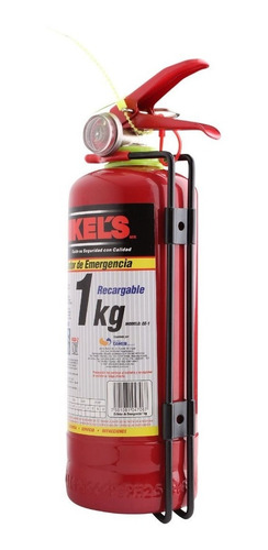Extintor De Emergencia 1 Kg Recargable Con Soporte Mikels