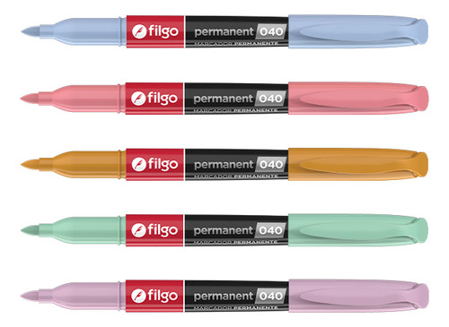 Marcadores permanentes Filgo Strong Pastel X5 U Punta Fina