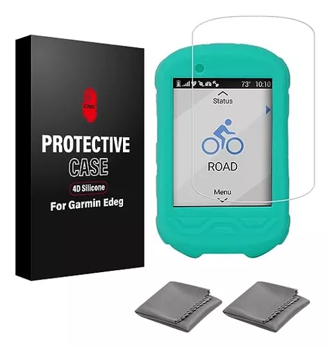 Funda De Silicona + Vidrio Templ Para Garmin Edge 530 Celest