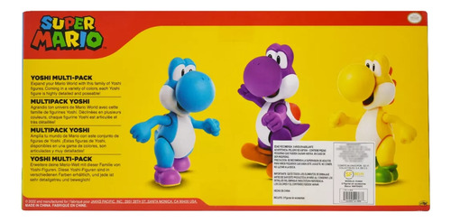 Set De Yoshis En Color Amarillo, Morado Y Azul
