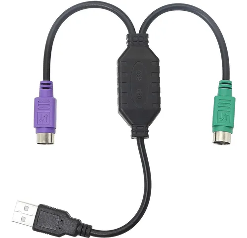 Cable Usb A Dual Ps2 Para Mouse Y Teclado Negro