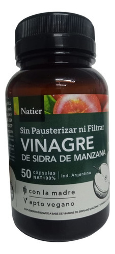 Vinagre Sidra De Manzana + Vitamina C Capsulas X 50 Natier S