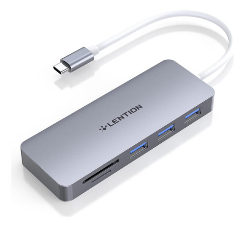 Lention Usb C Hub Con 3 Usb 3.0 Y Lector De Tarjetas Sd Comp