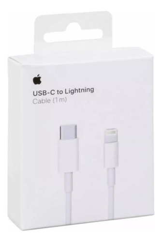Cargador 20w Apple Iphone + Cable Usb C Lightning Original Blanco