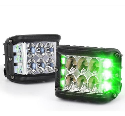 Par De Duallys Lateral Estrobo Ambar Verde Jeep Led