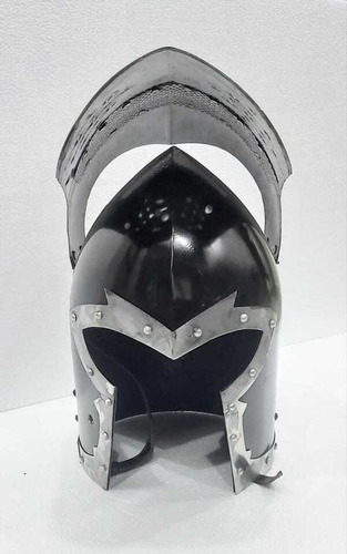 Casco Medieval Tipo Barbuta Con Visera