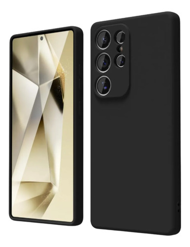 Funda Samsung S25 Ultra Silicona Negra Antideslizante Negro Lisa