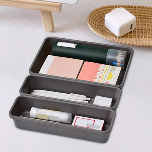 8x Cajón Organizador Bandeja Divisor Contenedor Gris Claro