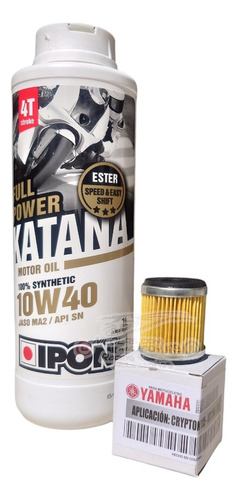 Pack 1 Litro Y 1 Filtro Mt15 R15 3.0 Fz25 Ipone Katana 10w40