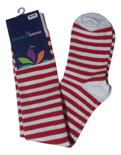 Calceta Larga Unisex Moda Rayas Caramelo Navidad Niña
