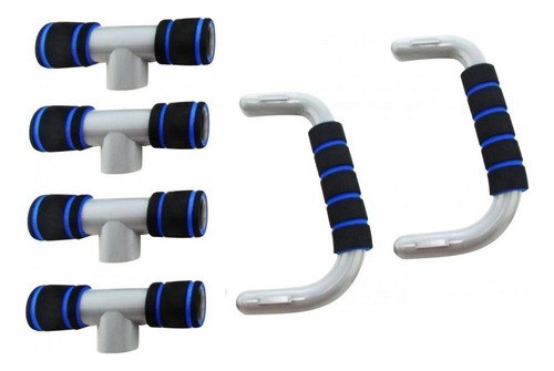 Dois Apoios Para Flexão Simples Azul Com Base Antiderrapante