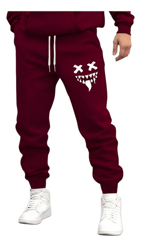 Pans Jogger Hombre Estampado Smile Divertido Moda Casual