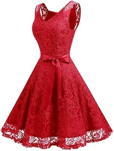 Vestido Corto De Fiesta Graduación Todo De Encaje Sin Manga | Cuotas sin interés Vestido Corto De Fiesta Graduación Todo De Encaje Sin Manga | Cuotas sin interés