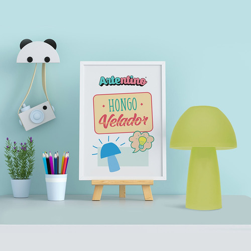 Lampara Velador Hongo Caja Regalo Artentino Original Deco