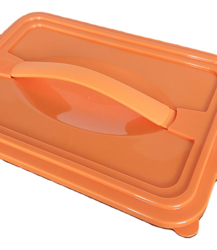 6 Contenedores D 2.5 Litros Rectangulares Citi Hogar Complan Naranja