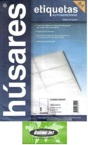 300 Hjs. Etiquetas Autoadhesivas Husares H34121 A4 6,35x3,81