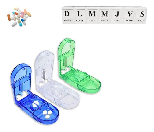 Cortador De Pastillas Portátil + Pastillero Semanal Incluido