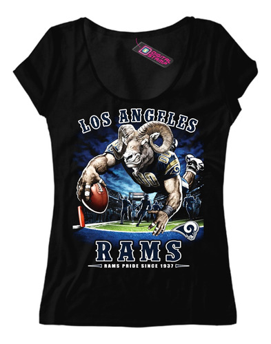 Remera Mujer Los Angeles Rams Equipo Nfl 52 Dtg Premium