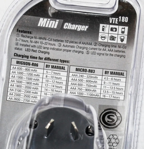 Cargador De Pilas Aa Y Aaa Vapex