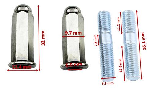 Par De Tornillos Tuercas Y Junta De Escape Honda Zoomer X