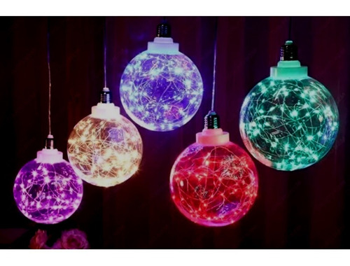 Lampara Luces Led Bola Alambre V/ Colores Pilas Navidad Shox