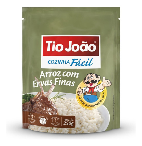 Arroz com ervas finas cozinha fácil pacote com 250g Tio João