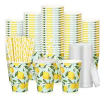 Comprar Anydesign - Juego De 50 Vasos De Papel De Limón Con Pajitas 