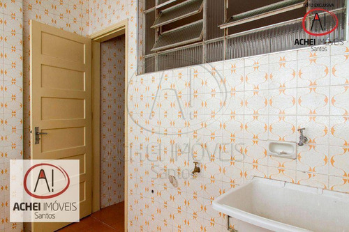 Imagem 15 de 28 de Apartamento Com 3 Dormitórios, Dependência Completa, Vaga Demarcada À Venda, 93 M² Por R$ 540.000 - Gonzaga - Santos/sp - Ap10669
