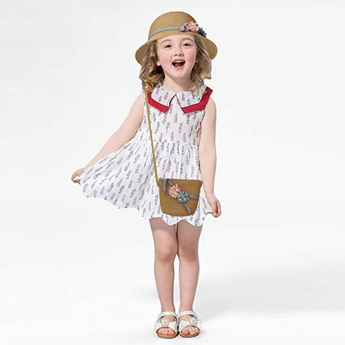 Mz 2 Unids/set Sombreros De Paja Para Niñas Pequeñas, Con