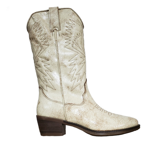 Steve Madden Botas Vaqueras Hayward Color Beige Broquelada 